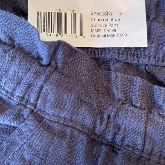 Social Standard Sanctuary Linen Jogger Pants Womens Size Large Blue Pull On New - Picture 4 of 13